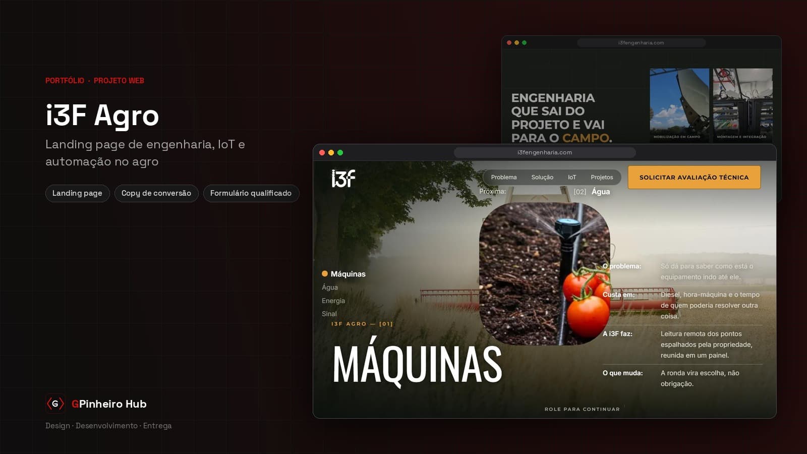 i3F Agro — Landing page para engenharia, IoT e automação no agro