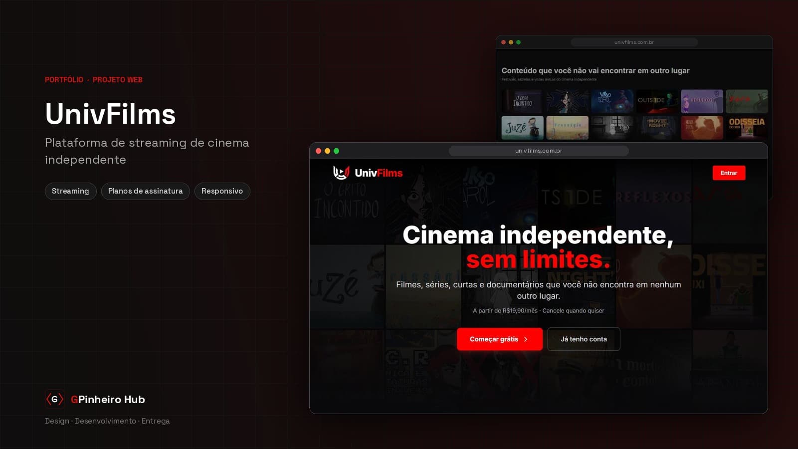 UnivFilms — Plataforma de streaming de cinema independente